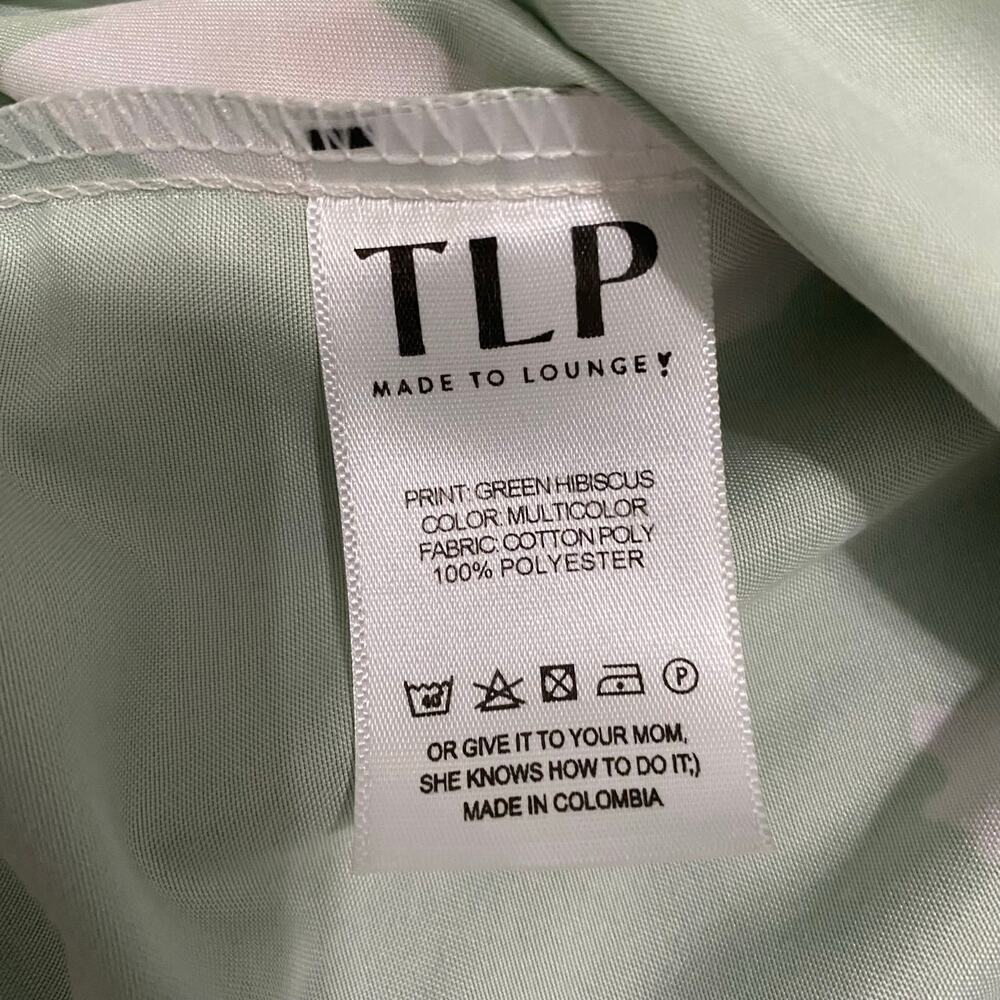 The Lulo Project Dress Green Hibiscus Floral Ruffles Dress Size L Smocked Back * - Picture 7 of 10